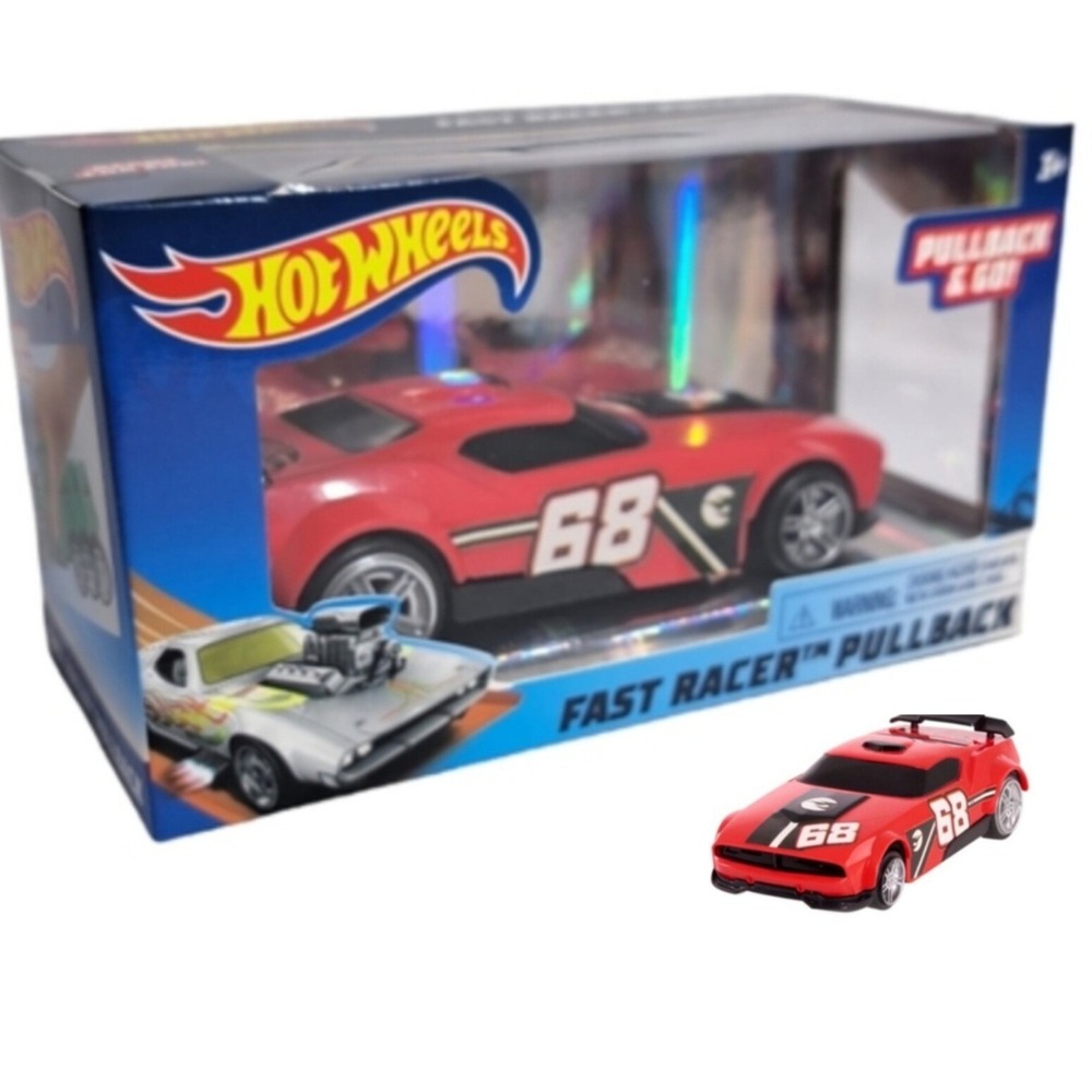 Hot Wheels Pullback & Go Fast Racer Red Fast Fish Car Ages 3+